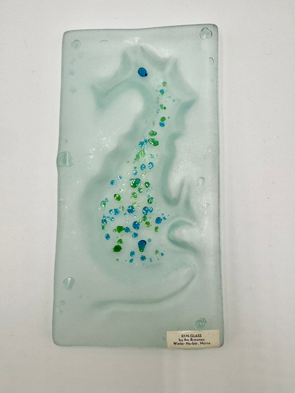 Handmade Coastal Kiln Glass Set | Starfish & Seahorse Dishes Maine Art Glass Decor
