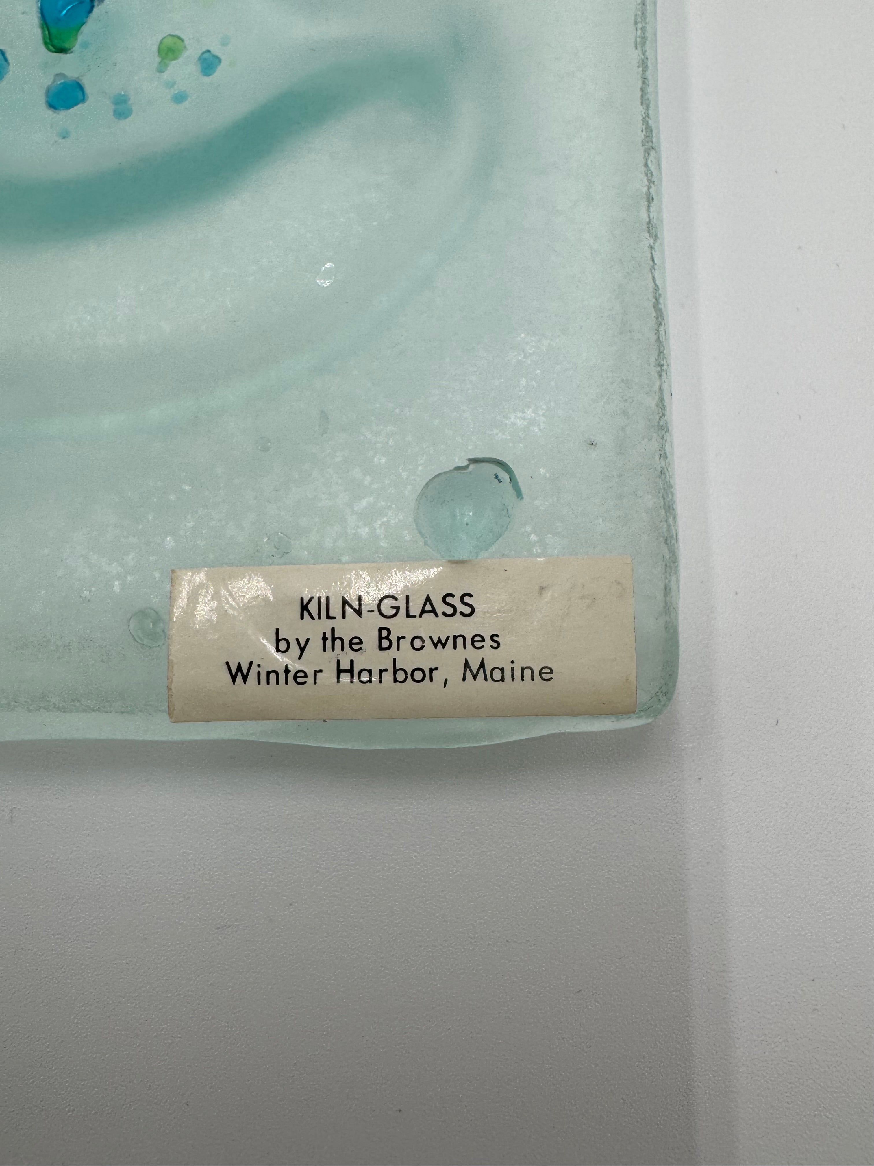 Handmade Coastal Kiln Glass Set | Starfish & Seahorse Dishes Maine Art Glass Decor