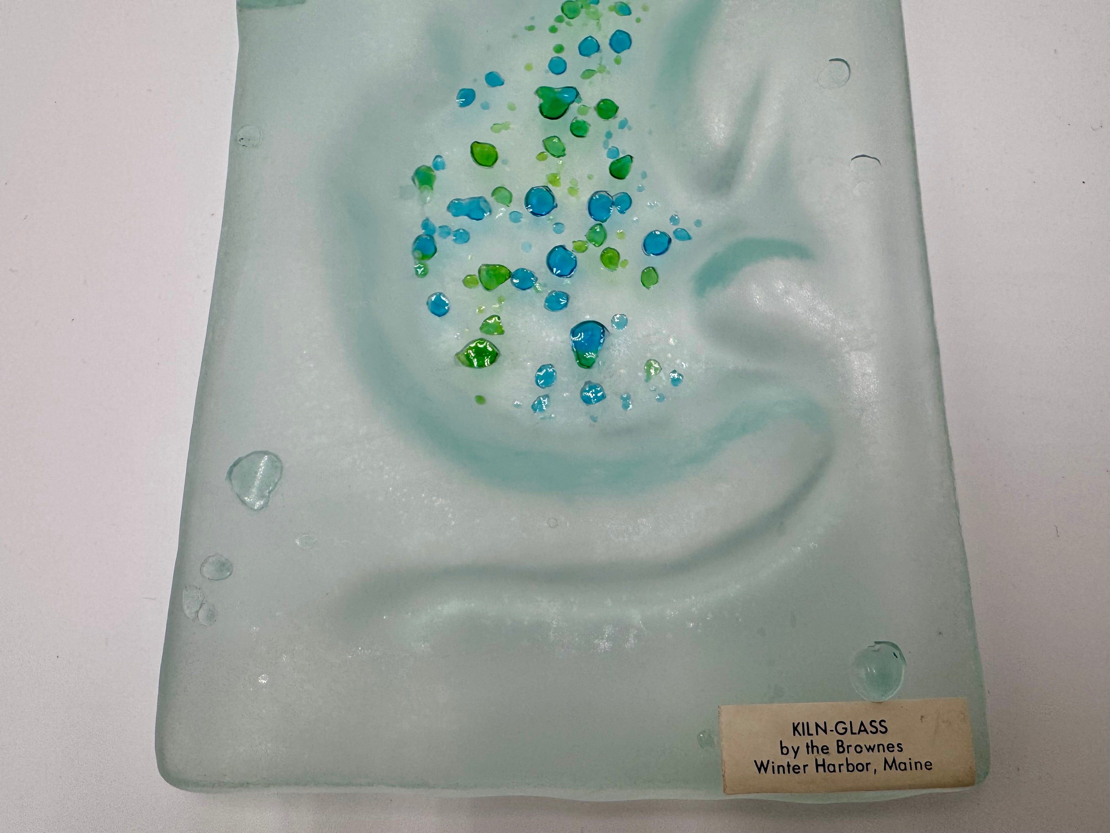 Handmade Coastal Kiln Glass Set | Starfish & Seahorse Dishes Maine Art Glass Decor
