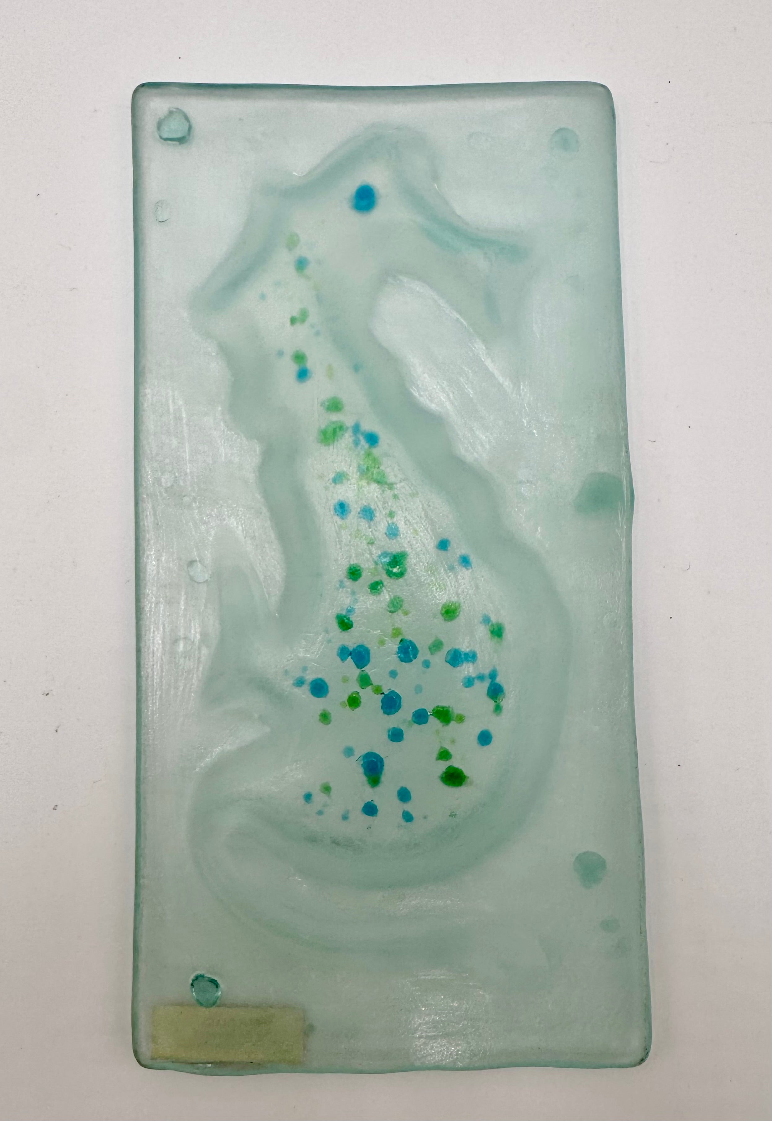 Handmade Coastal Kiln Glass Set | Starfish & Seahorse Dishes Maine Art Glass Decor