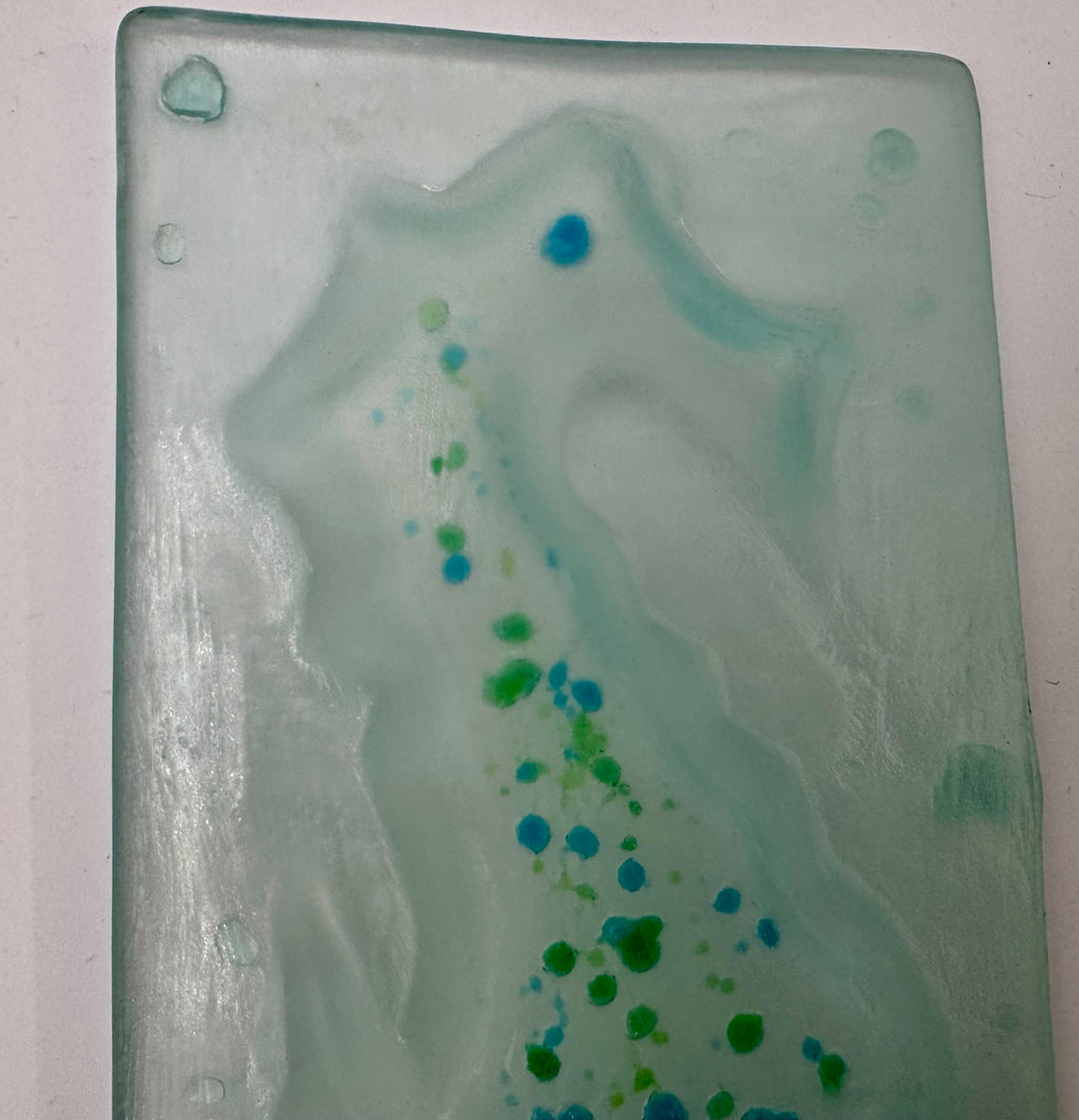 Handmade Coastal Kiln Glass Set | Starfish & Seahorse Dishes Maine Art Glass Decor