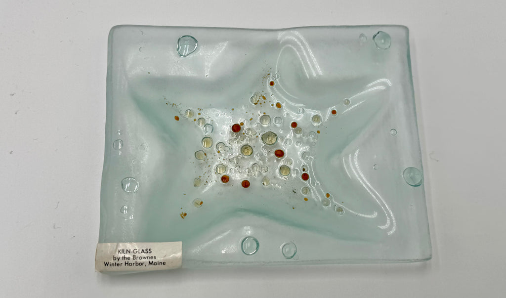 Handmade Kiln Glass Starfish Dish | Coastal Maine Art Glass Trinket Tray 5"