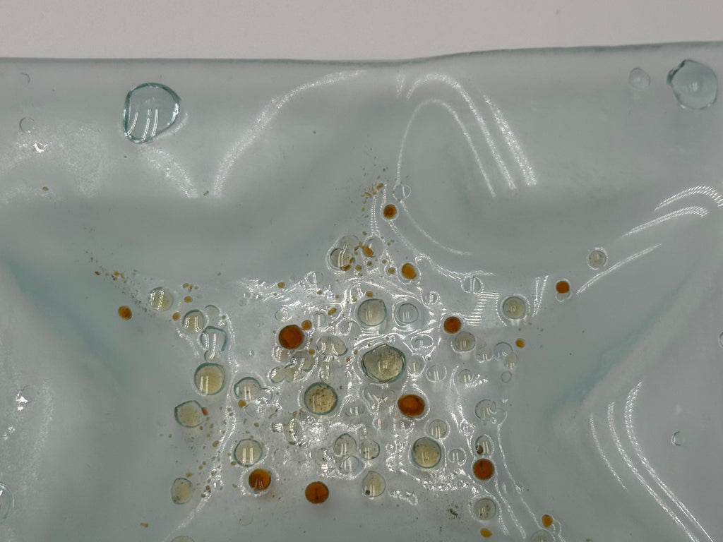 Handmade Kiln Glass Starfish Dish | Coastal Maine Art Glass Trinket Tray 5"
