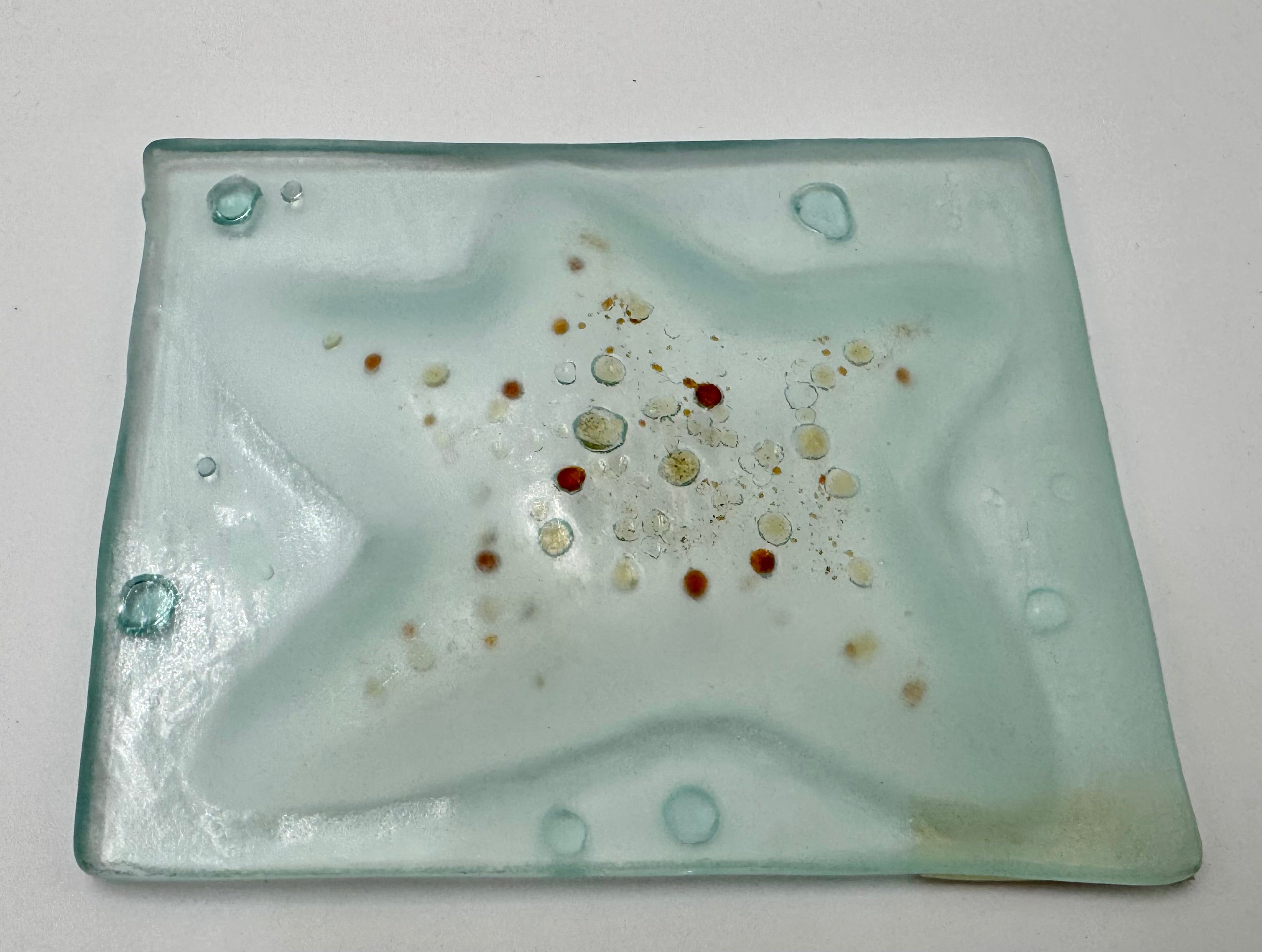 Handmade Kiln Glass Starfish Dish | Coastal Maine Art Glass Trinket Tray 5"