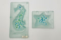 Handmade Coastal Kiln Glass Set | Starfish & Seahorse Dishes Maine Art Glass Decor