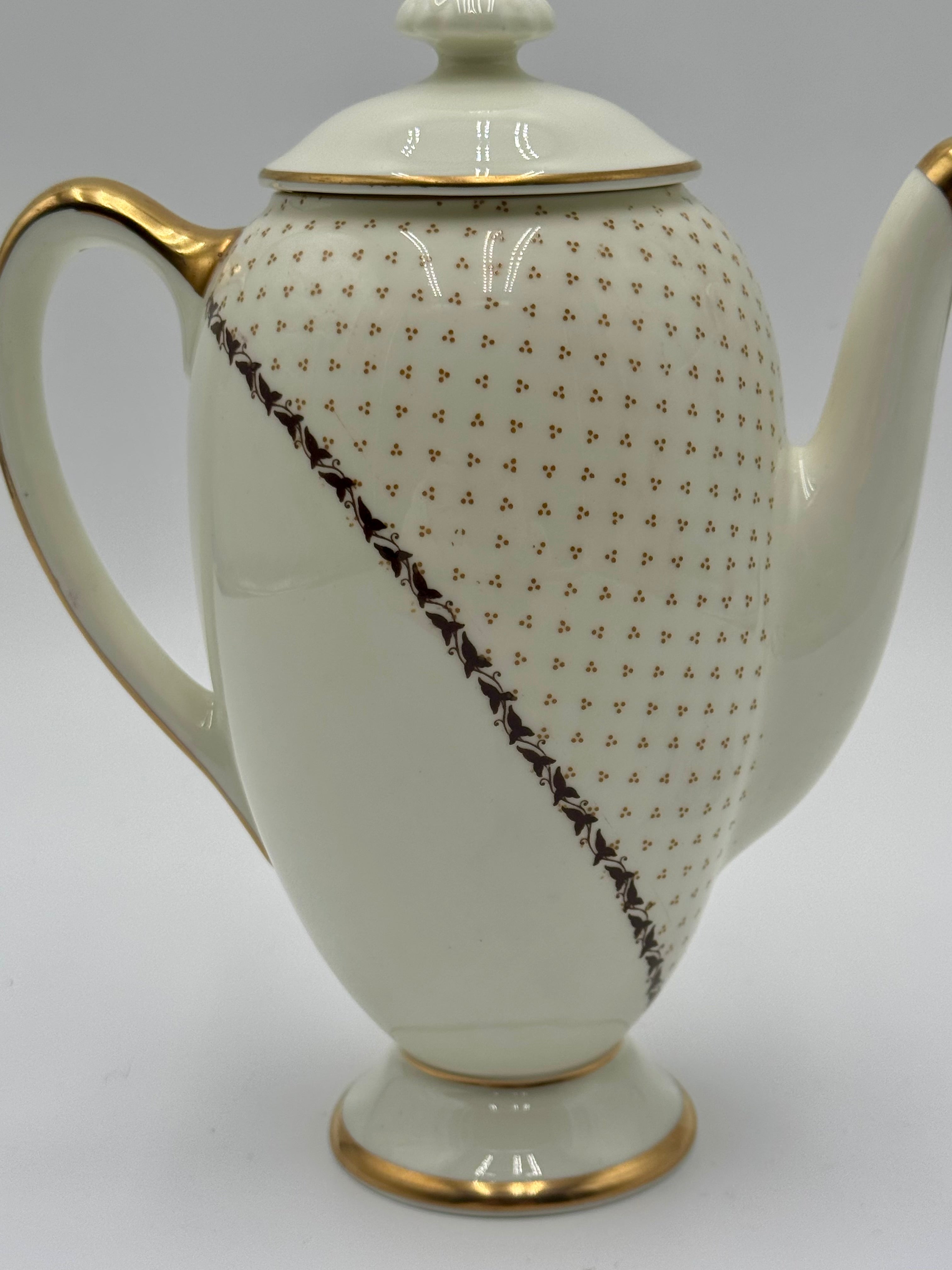 Vintage Royal Doulton Tea Set for Four | Gold Trim Bone China Teapot Cups & Saucers