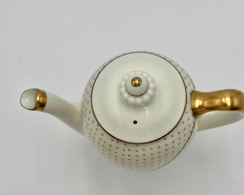 Vintage Royal Doulton Tea Set for Four | Gold Trim Bone China Teapot Cups & Saucers
