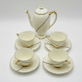 Vintage Royal Doulton Tea Set for Four | Gold Trim Bone China Teapot Cups & Saucers