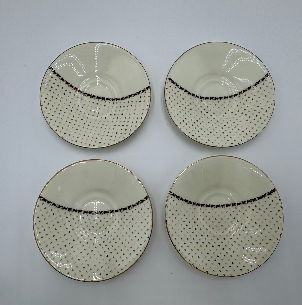 Vintage Royal Doulton Tea Set for Four | Gold Trim Bone China Teapot Cups & Saucers