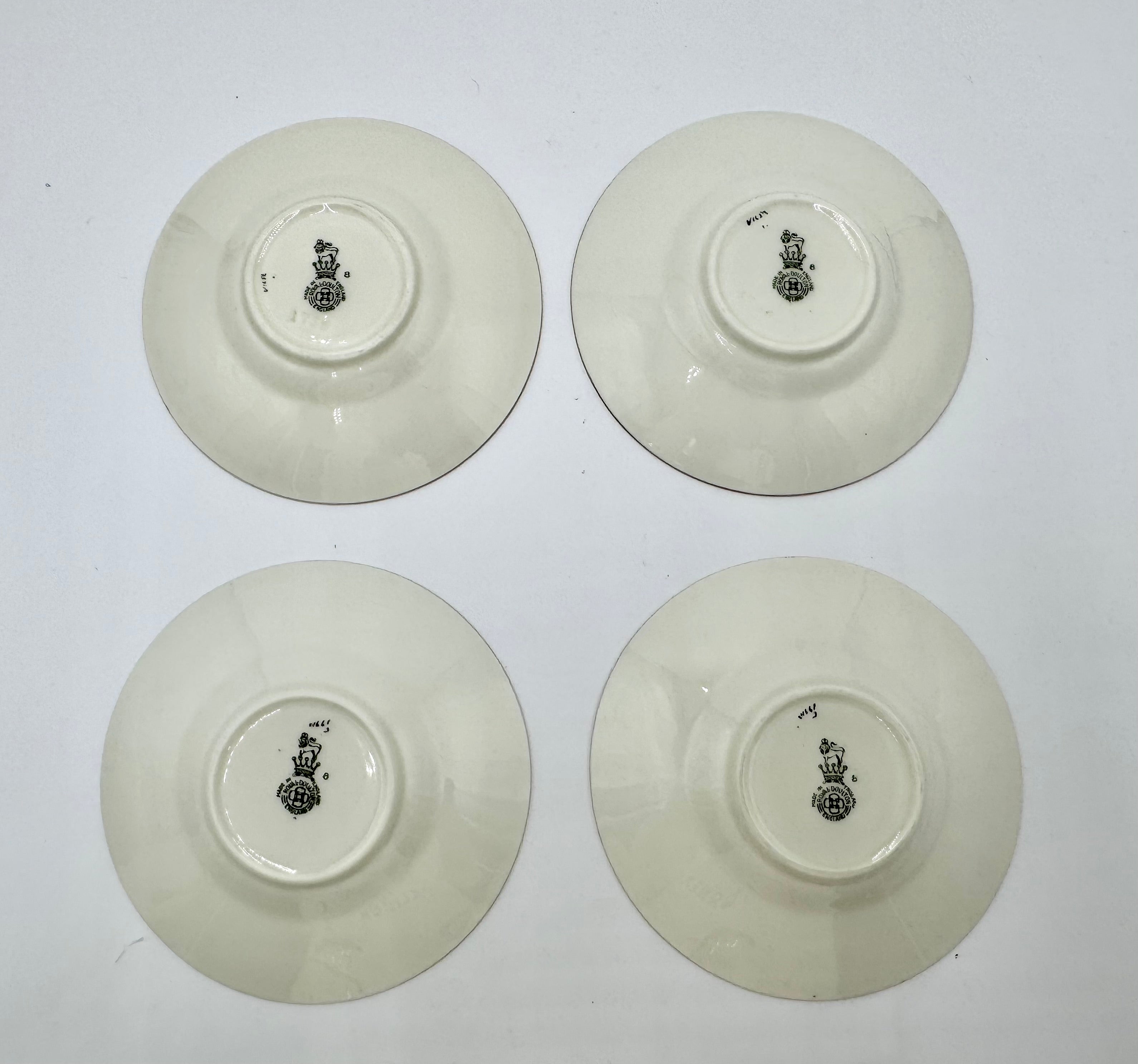 Vintage Royal Doulton Tea Set for Four | Gold Trim Bone China Teapot Cups & Saucers