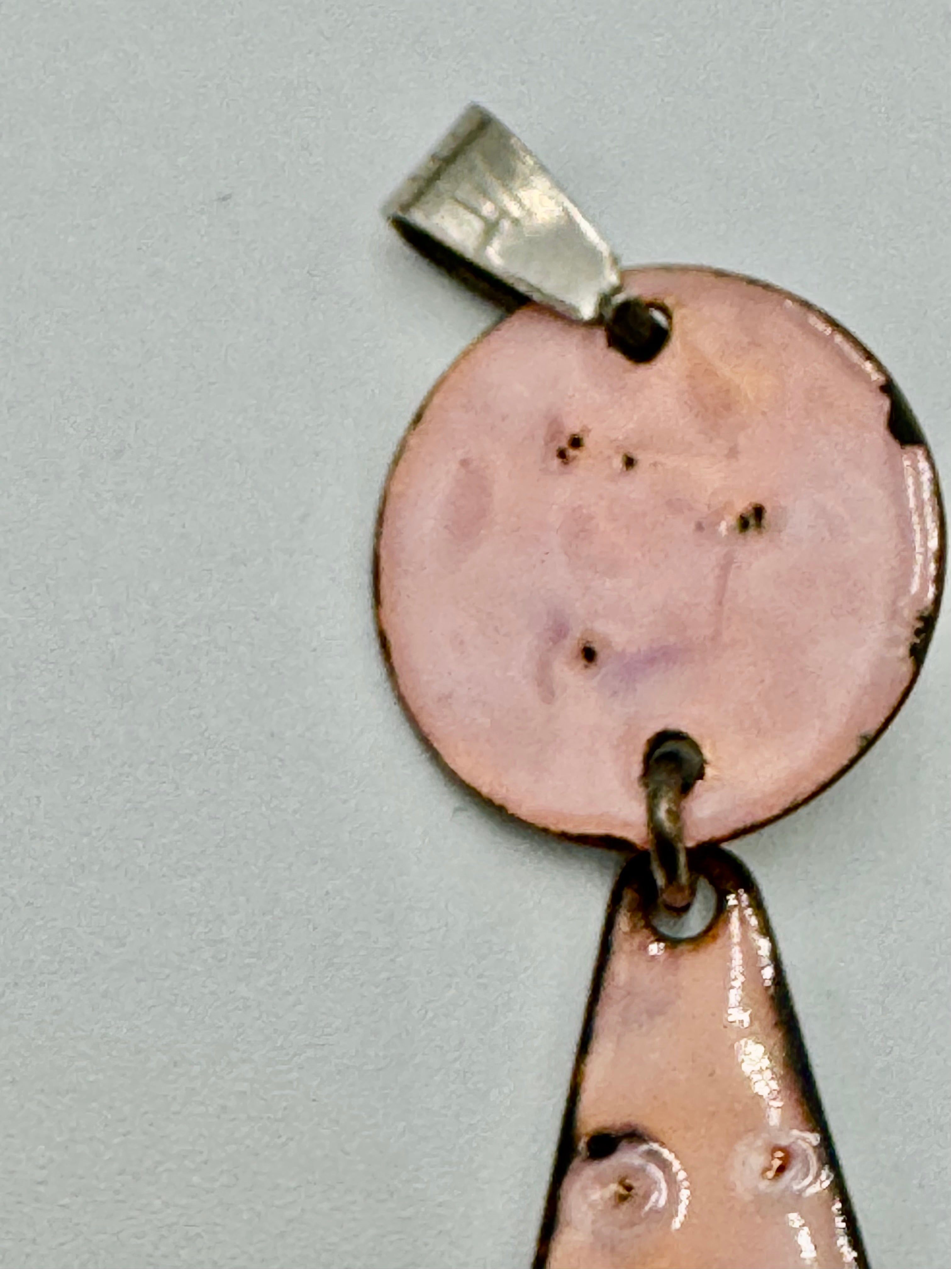 Vintage Enamel Dangle Pendant – Colorful Artisan Statement Piece