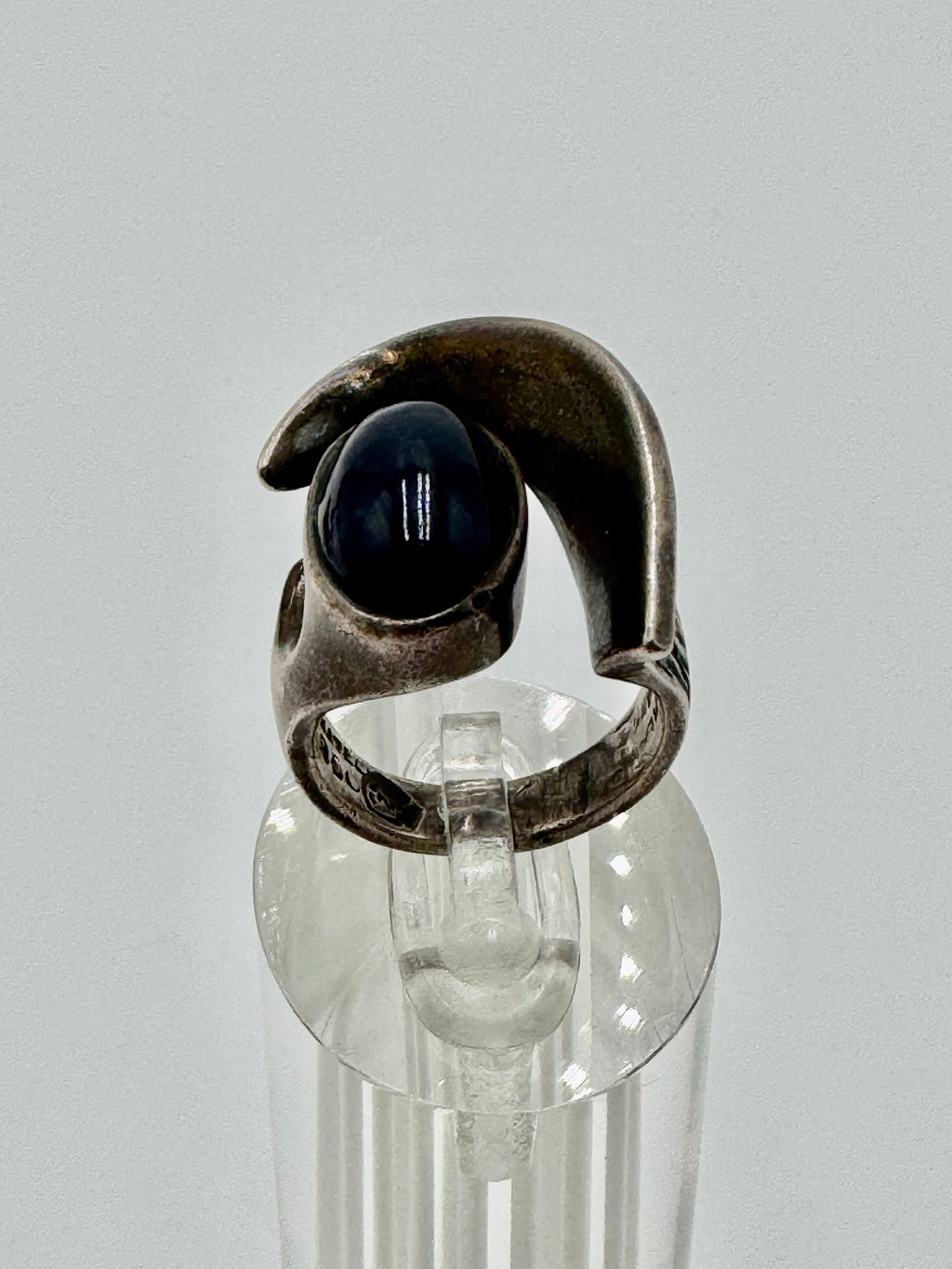 Vintage Mexican .950 Silver Sculptural Ring – Size 6 | Mid-Century Modern Design