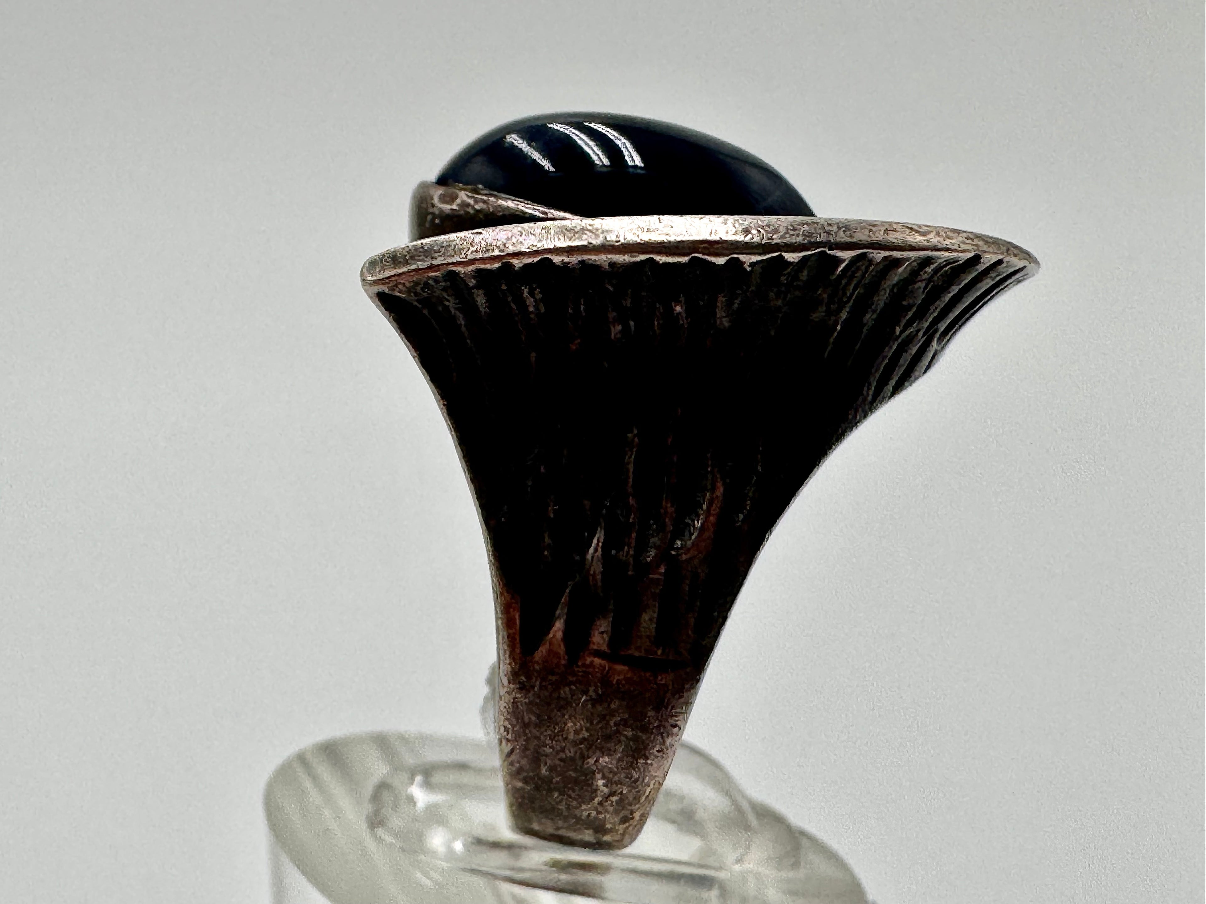 Vintage Mexican .950 Silver Sculptural Ring – Size 6 | Mid-Century Modern Design
