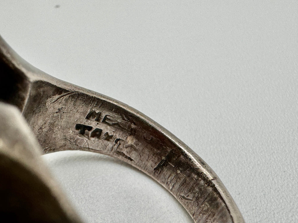 Vintage Mexican .950 Silver Sculptural Ring – Size 6 | Mid-Century Modern Design