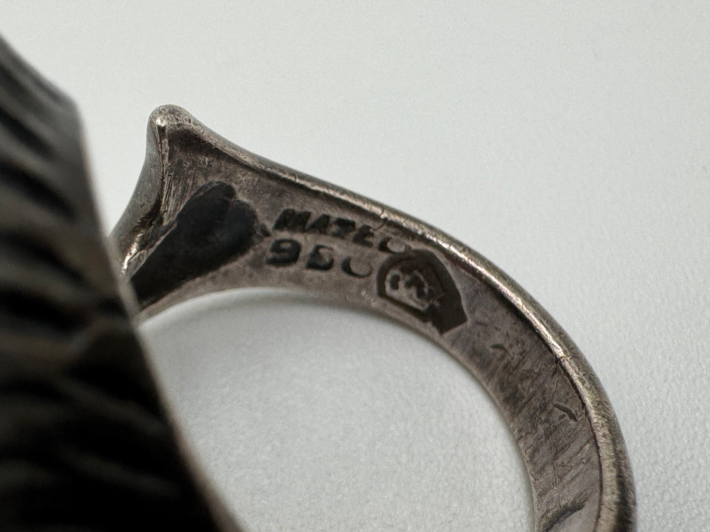 Vintage Mexican .950 Silver Sculptural Ring – Size 6 | Mid-Century Modern Design