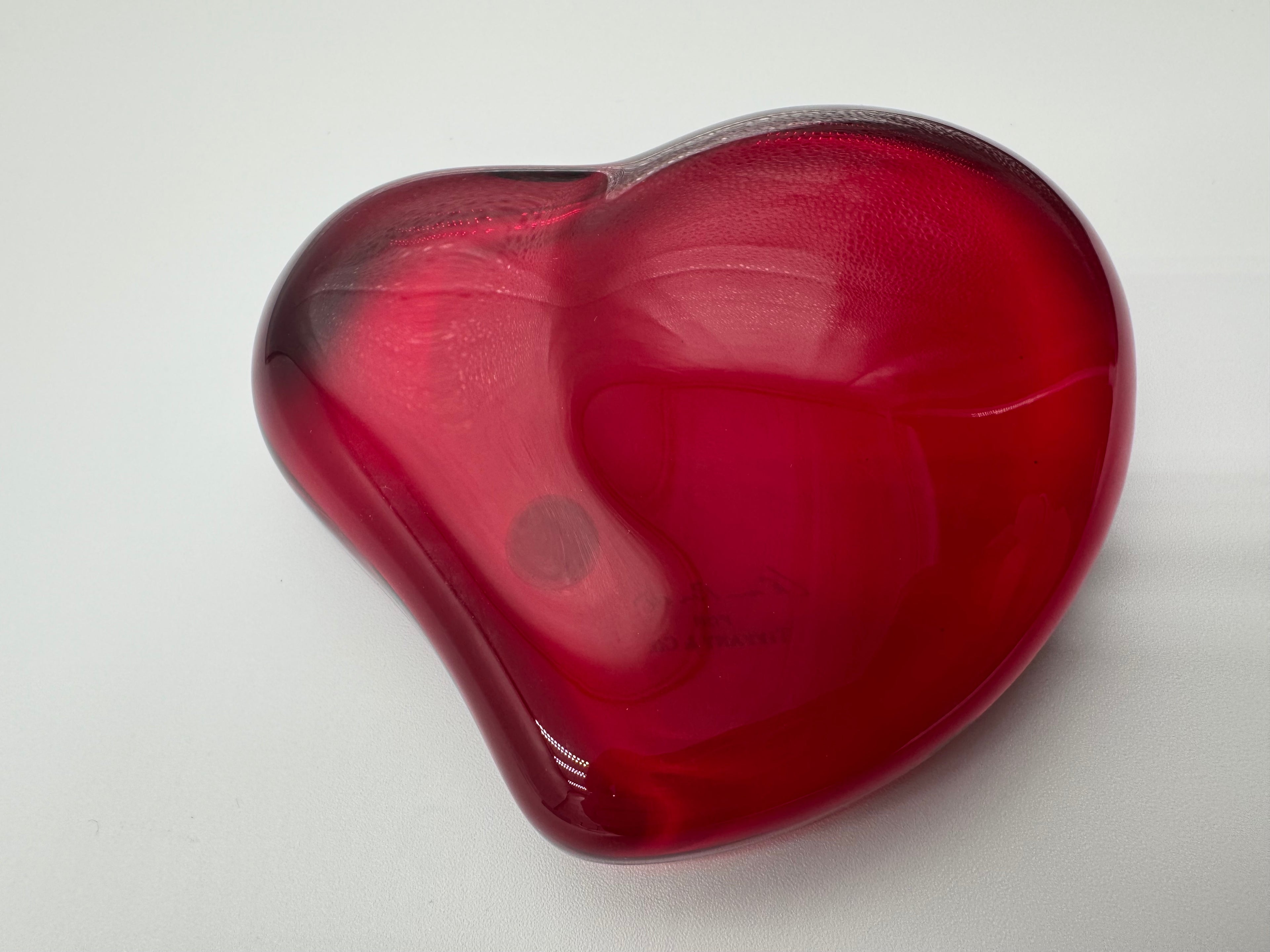 Tiffany & Co. Elsa Peretti Red Glass Heart Paperweight