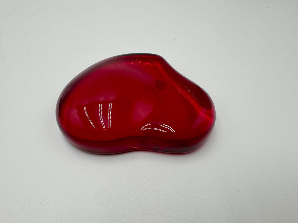 Tiffany & Co. Elsa Peretti Red Glass Heart Paperweight