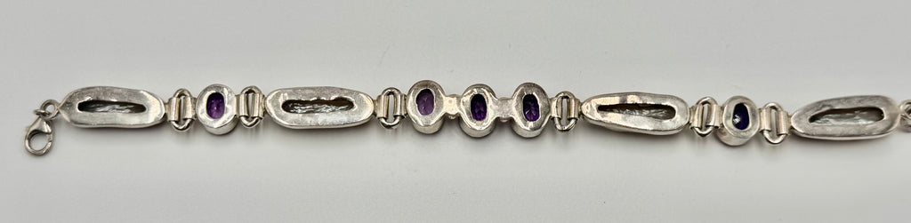 Sterling Silver Amethyst & Freshwater Pearl Bracelet