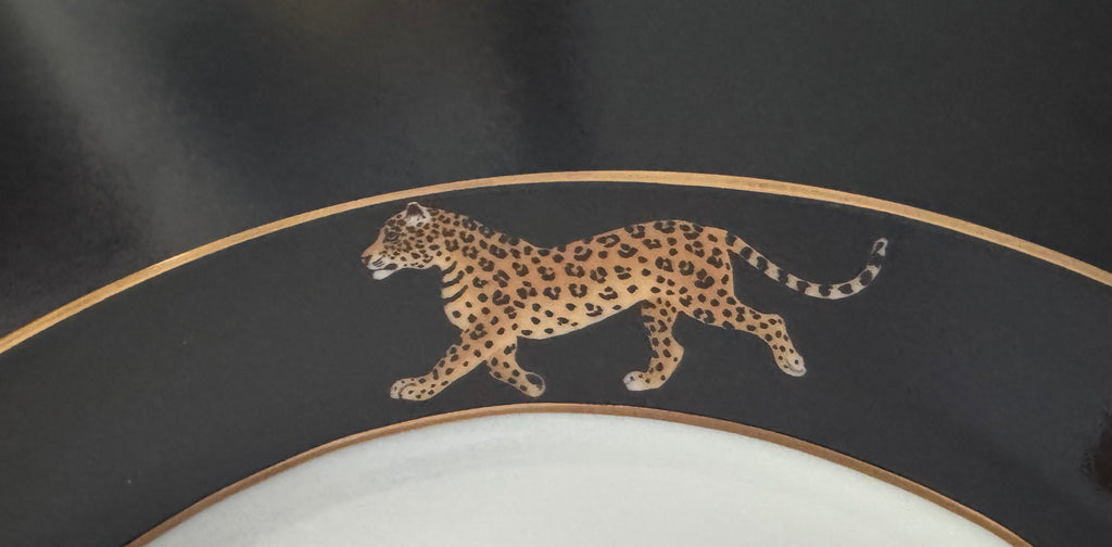 Lynn Chase Jaguar Jungle 6.5" Bread & Butter Plates – 24K Gold Rim
