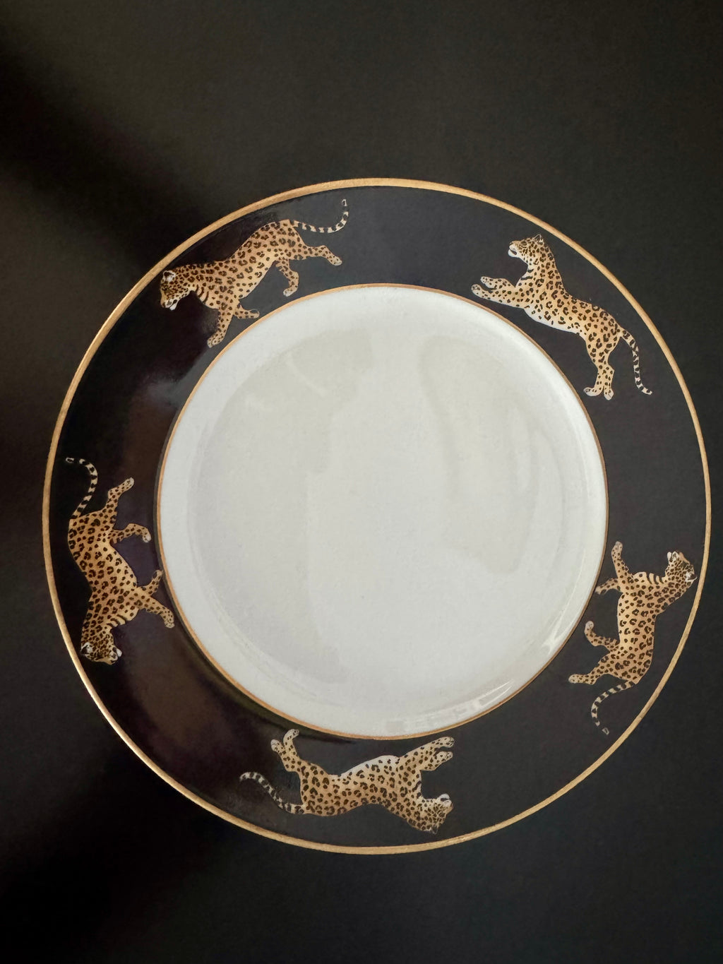 Lynn Chase Jaguar Jungle 6.5" Bread & Butter Plates – 24K Gold Rim