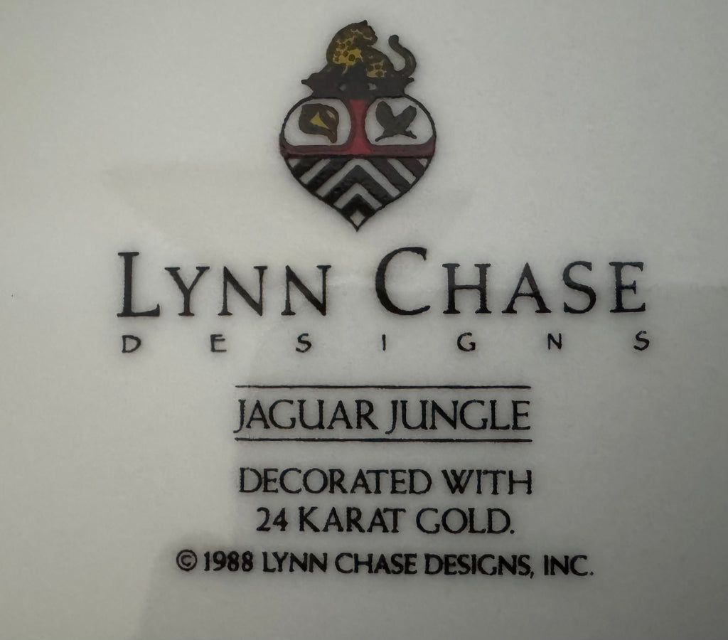Lynn Chase Jaguar Jungle 6.5" Bread & Butter Plates – 24K Gold Rim