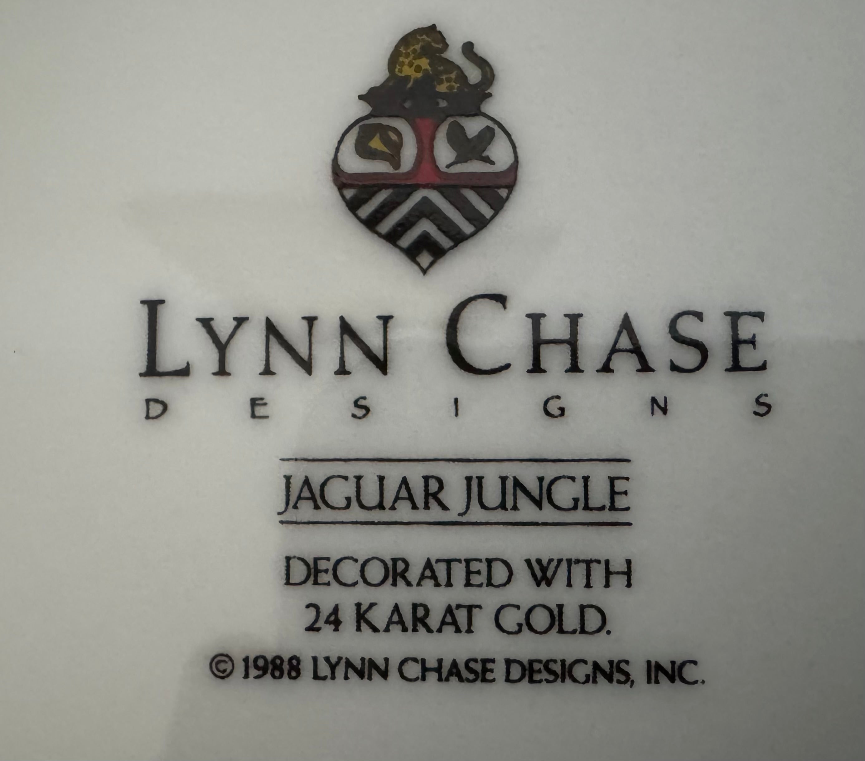 Lynn Chase Jaguar Jungle 6.5" Bread & Butter Plates – 24K Gold Rim